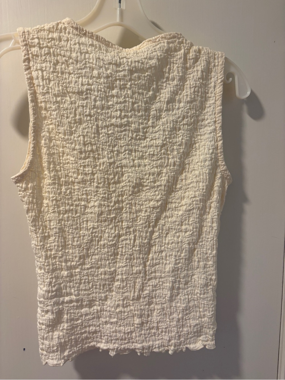 Madewell Cream Textured Knot-Front Sleeveless Top - Picture 2 of 2